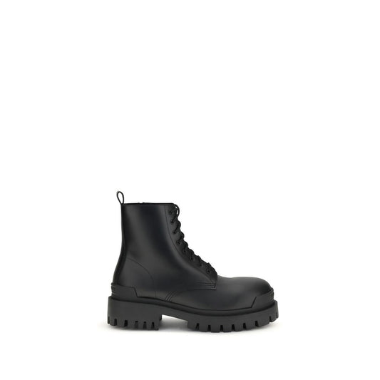 Balenciaga Black Calfskin Lace-up Boots Model Bos Taurus