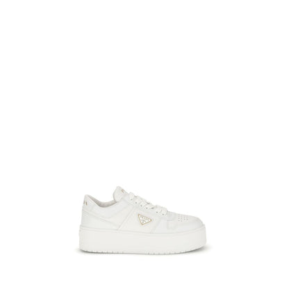 Prada Platform Sneakers White Calfskin Bos Taurus