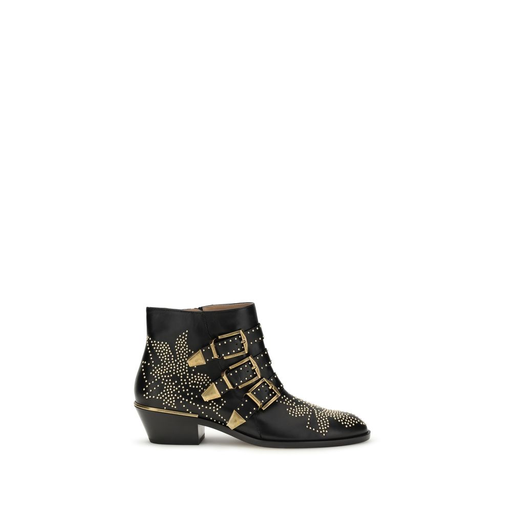 Chloé Botas De Tobillo Susan En Piel De VacunoNegra