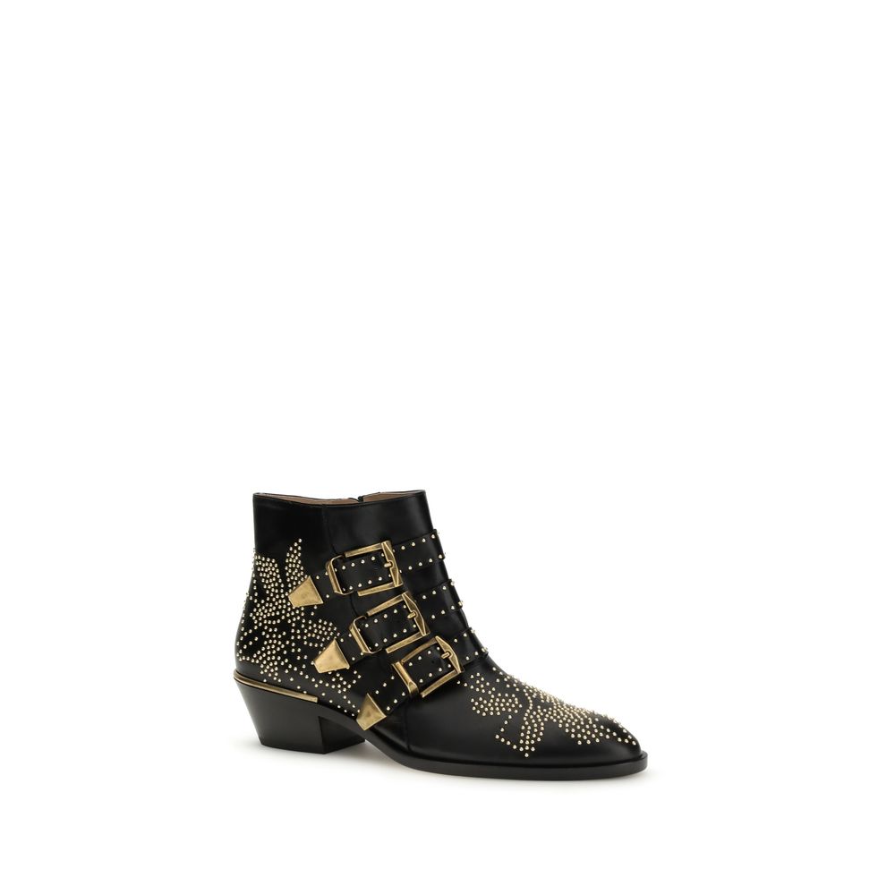 Chloé Botas De Tobillo Susan En Piel De VacunoNegra