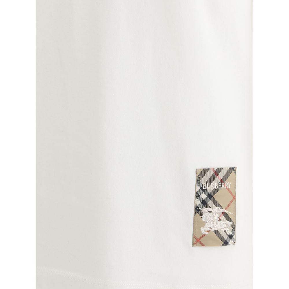 Burberry T-shirt en coton blanc Coupe fluide raffinée