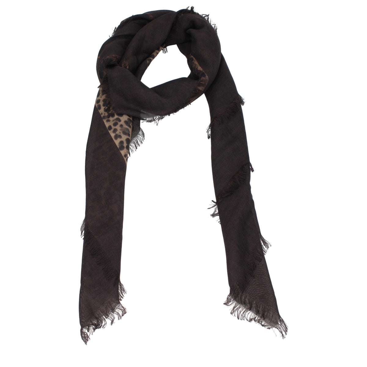 Valentino Garavani Brown Cashmere Foulard Scarf