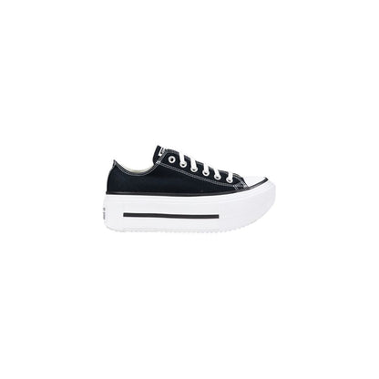 Baskets à plateforme en tissu noir et blanc Converse