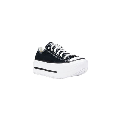 Baskets à plateforme en tissu noir et blanc Converse