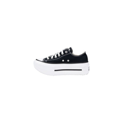 Baskets à plateforme en tissu noir et blanc Converse