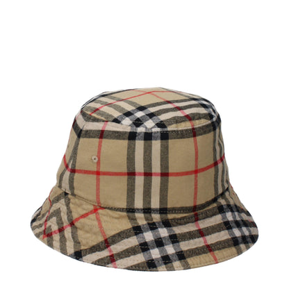 Sombrero de cubo de algodón beige de Burberry