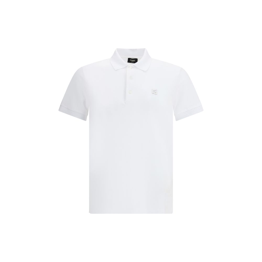 Camisa Polo De Algodón Blanco Fendi Vestimenta