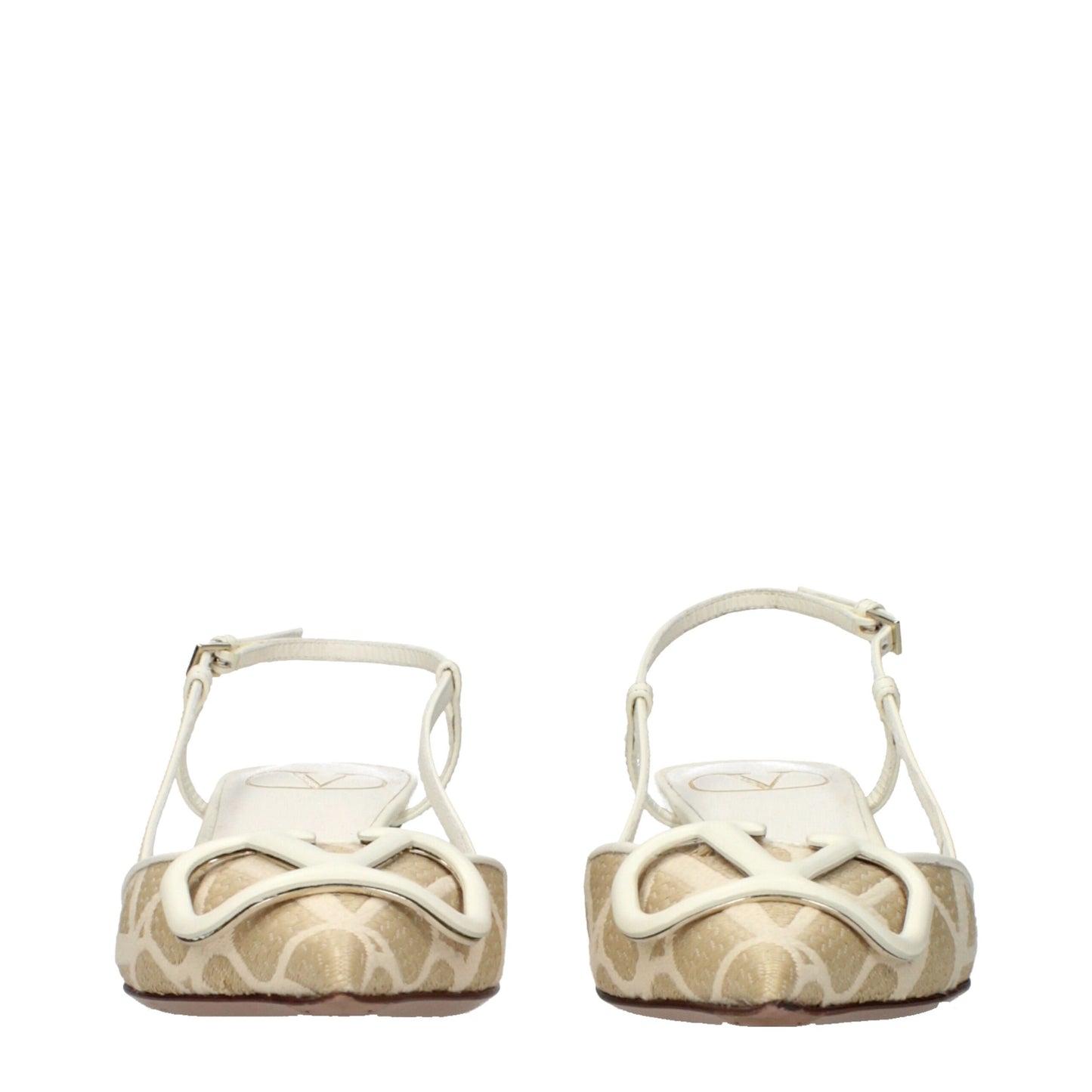 Valentino Garavani Beige Raffia Strap On Sandals