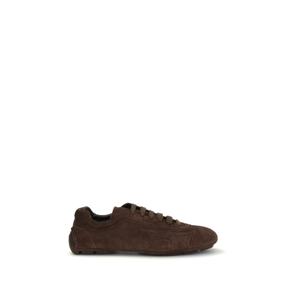 Prada Brown Calf Leather Bos Taurus Trainers