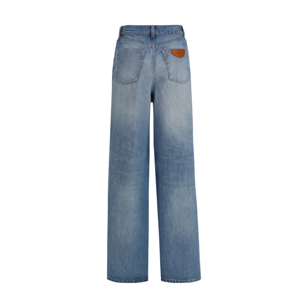 Jean en denim de coton bleu Chloé