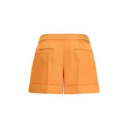 Fendi Bermuda Shorts in Orange Wool and Sheepskin